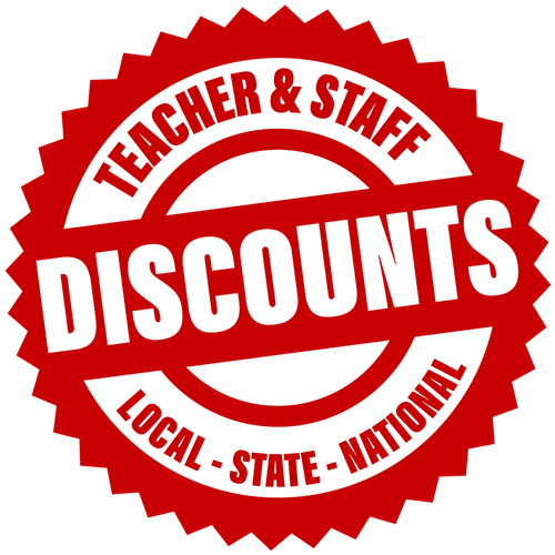Teacher & Staff Discounts - Local - State - National
