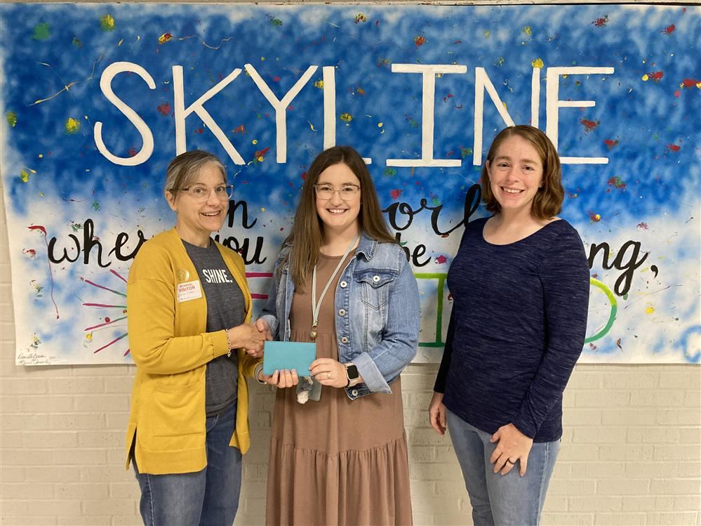 Malinda Webb (L) and Liz Murray (R) with grant recipient Emily Theilen