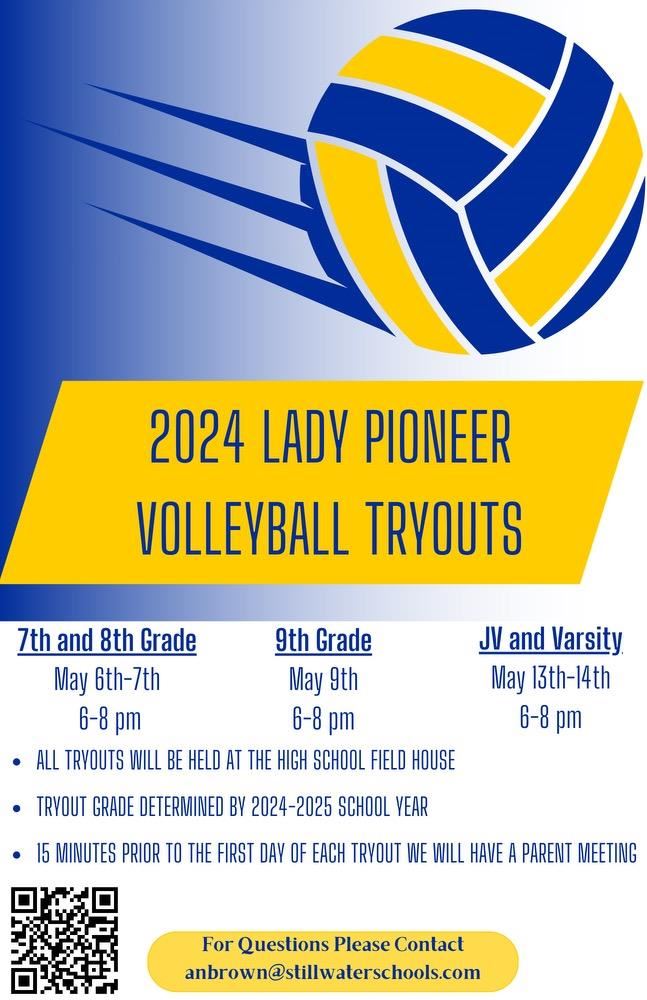2024 Volleyball Tryouts Flyer